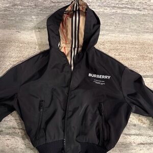 Burberry Beige and Black Striped Jacket